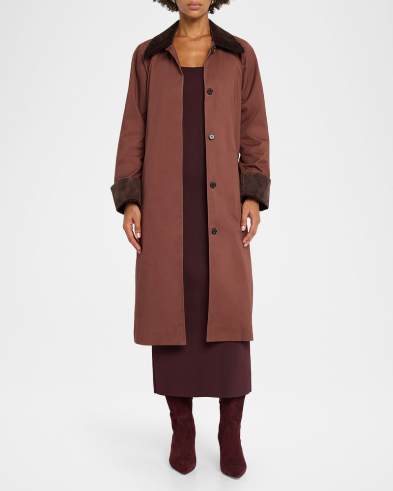 Rails Levy Corduroy-Trimmed Trench Coat outlook