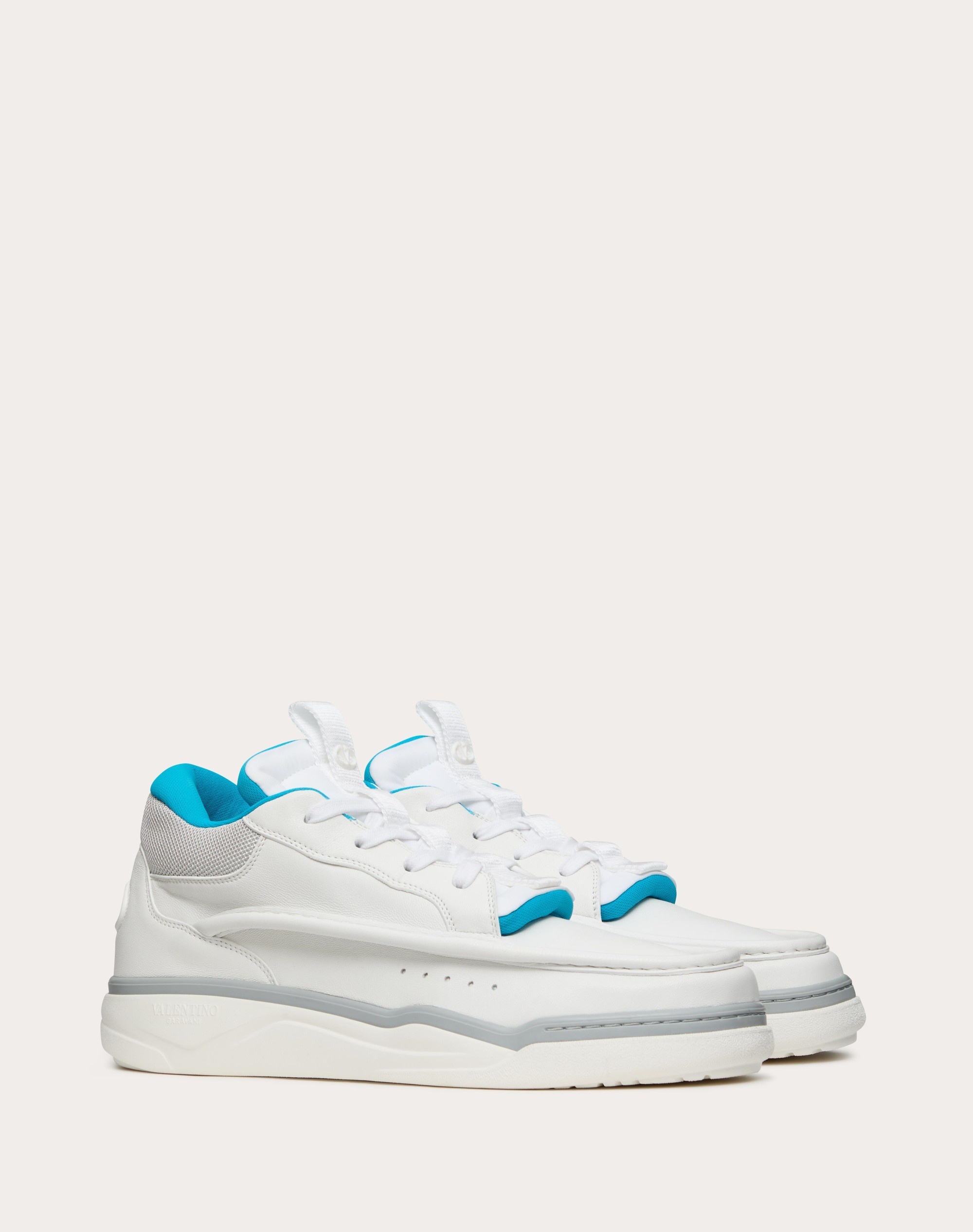 CALFSKIN LEATHER MID-TOP RUNBOOT SNEAKER - 2