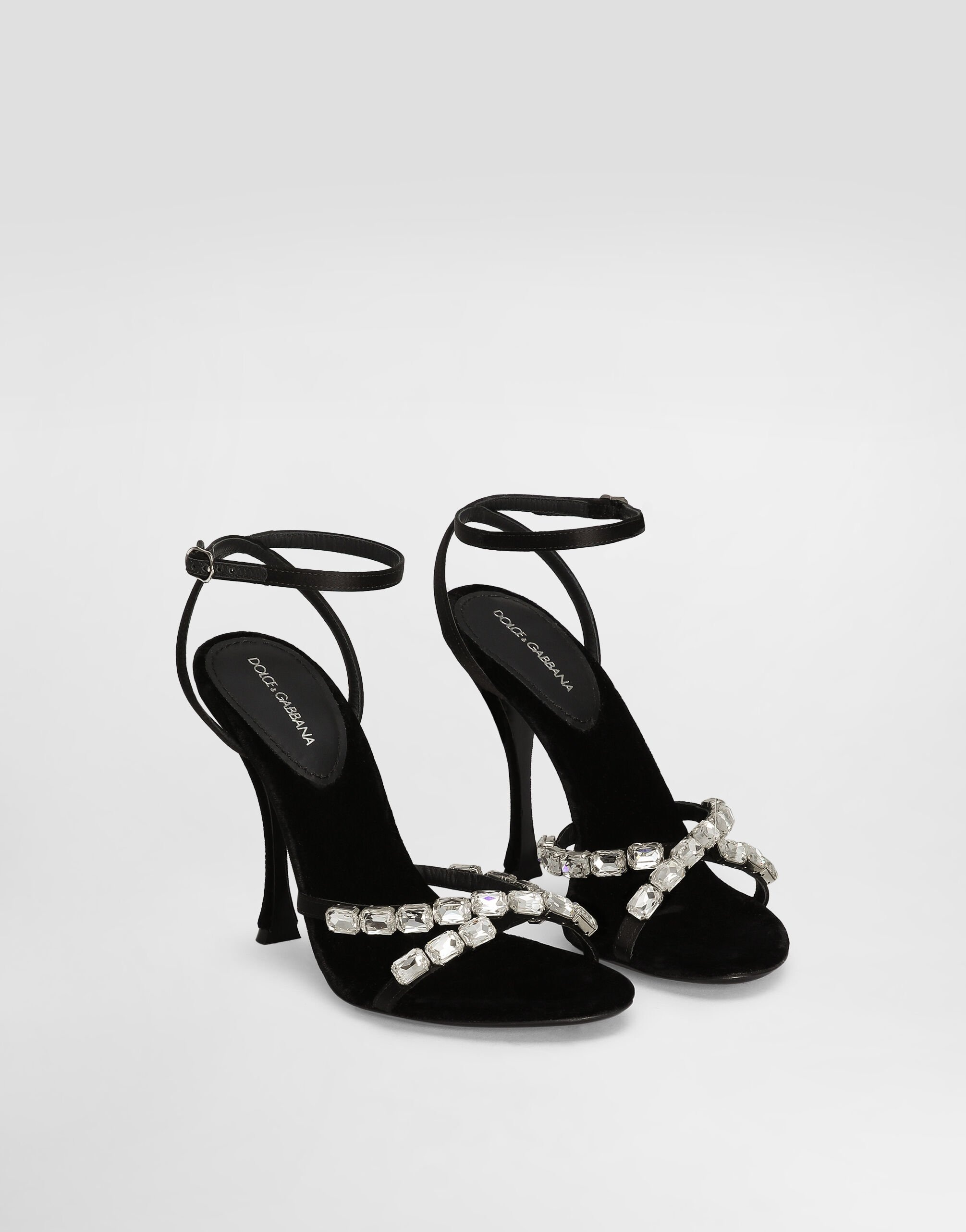 Satin sandals with gemstone embellishment - 2