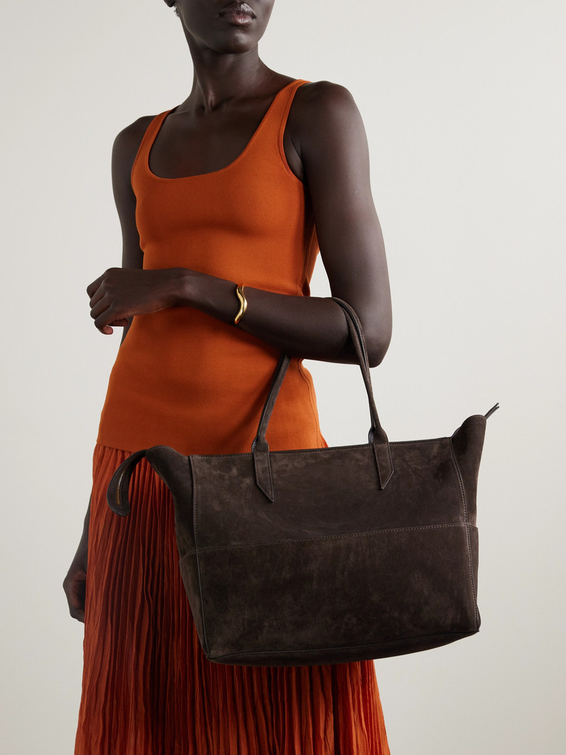 MÉTIER Incognito Small Paneled Suede Tote outlook