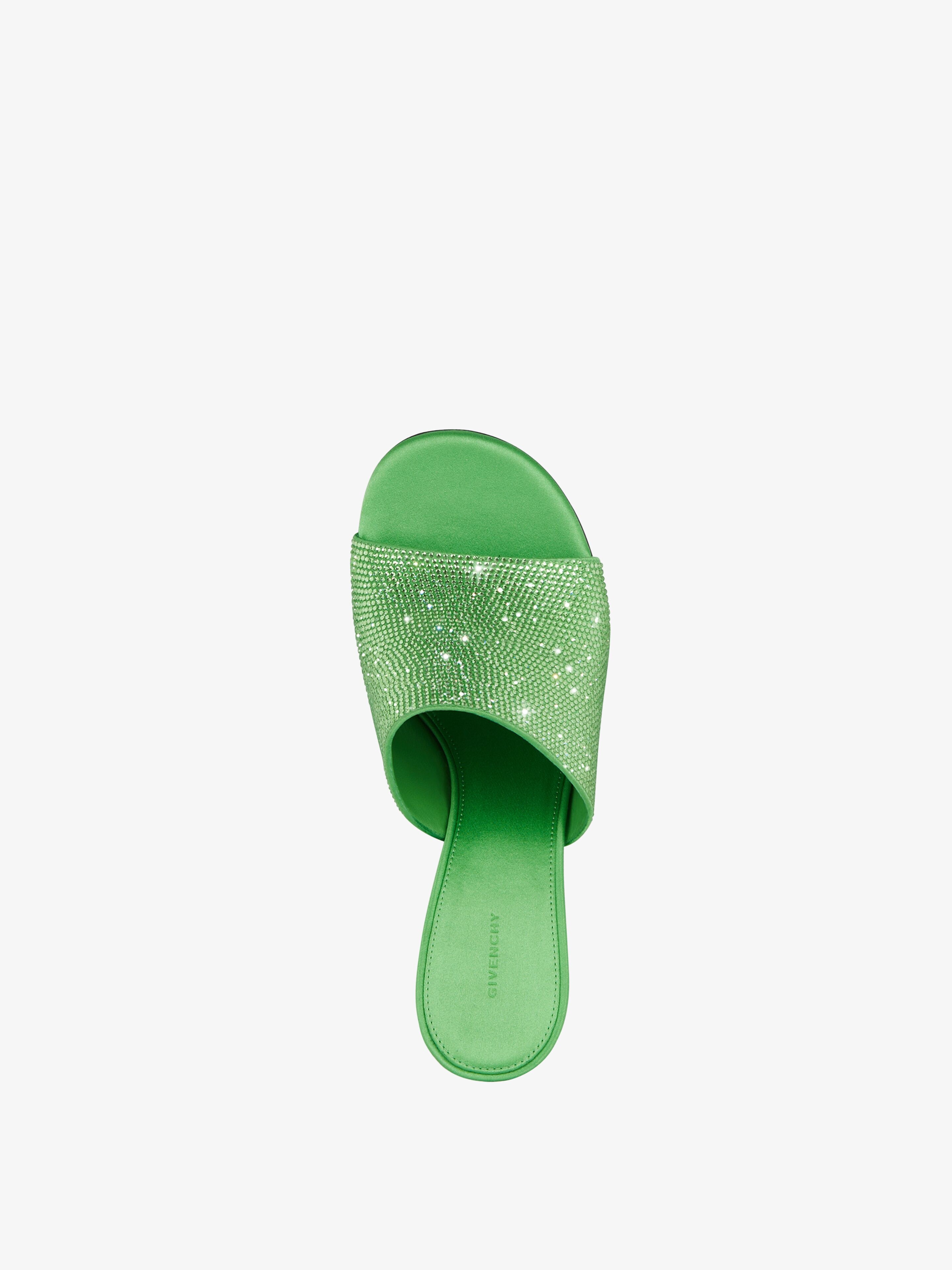 G CUBE MULES IN SATIN WITH STRASS - 4