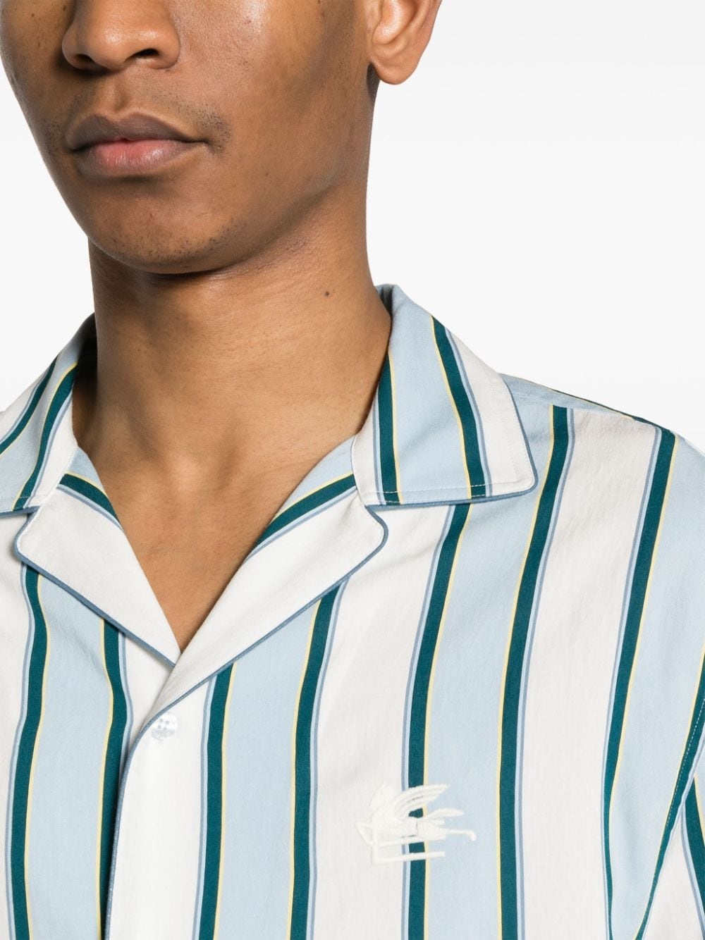 camp-collar striped shirt - 5