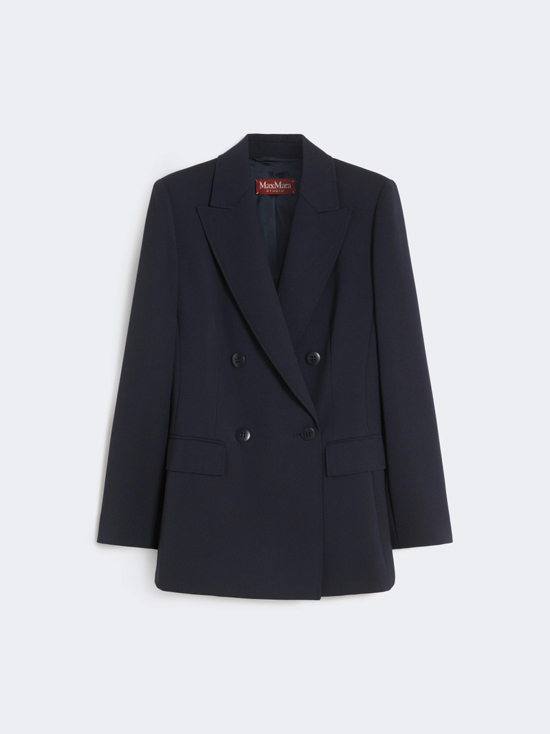 GREMBO Fitted wool crepe blazer - NAVY 1