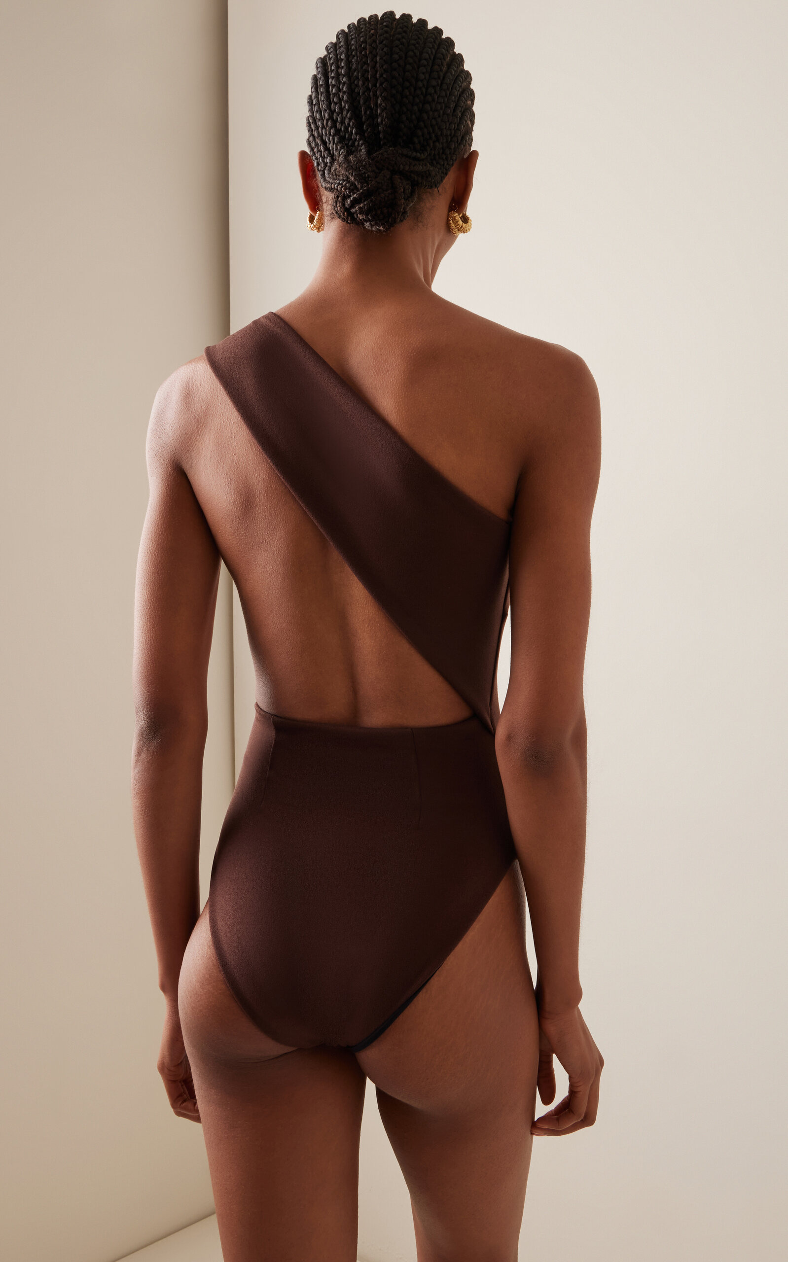 Luisa Crepe One-Piece Swimsuit brown - 3