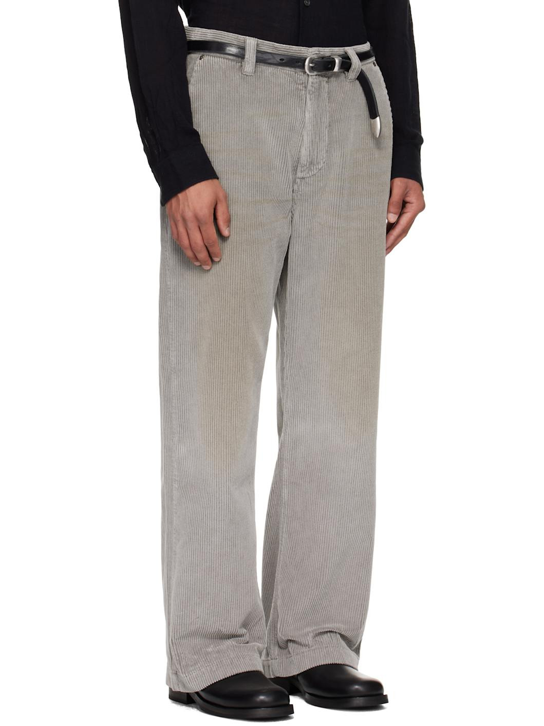 Gray Cord Trousers - 2