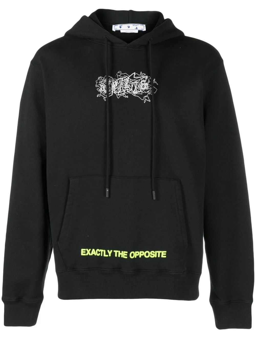 slogan-print drawstring hoodie - 1