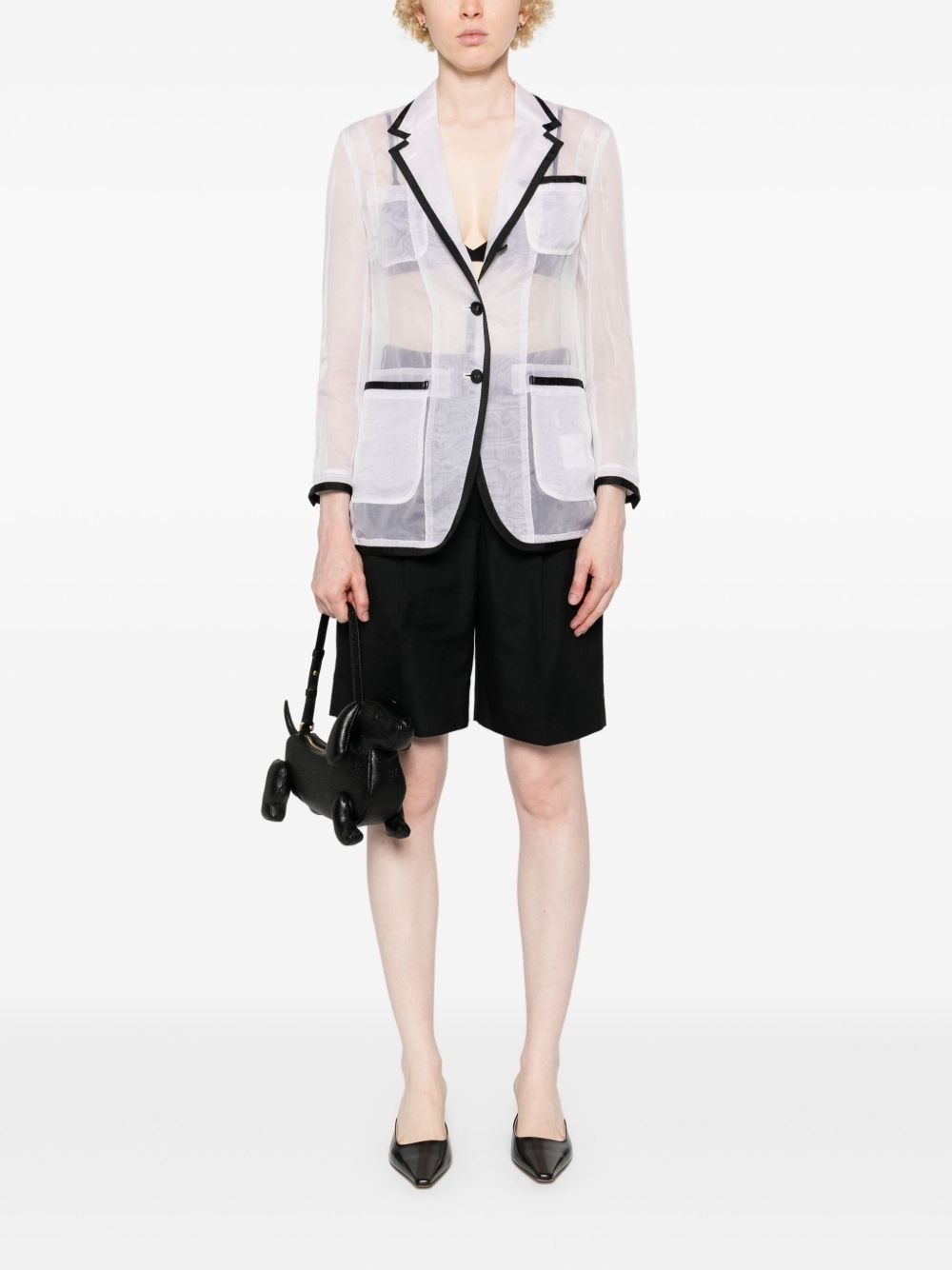 semi-sheer organza blazer - 2