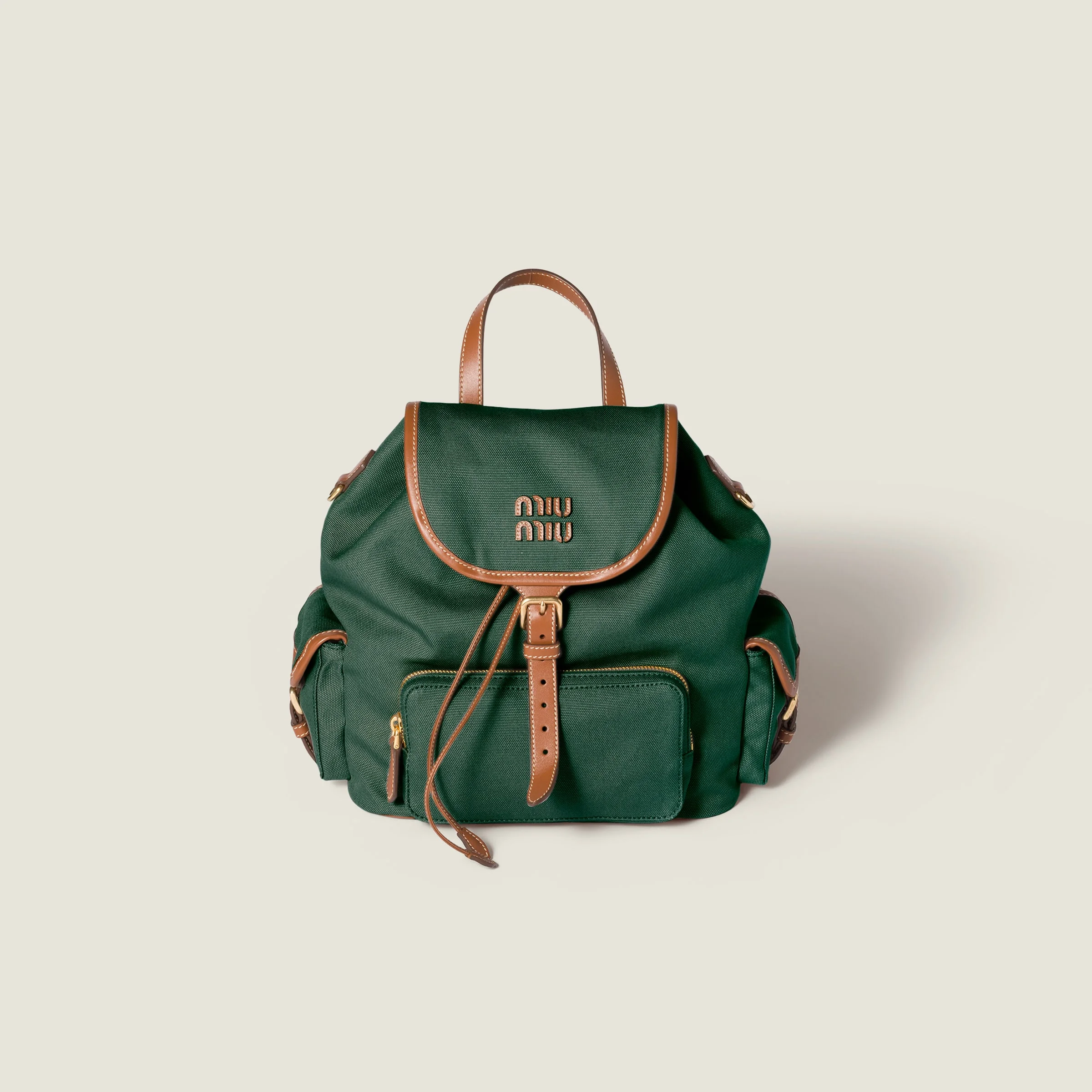 Canvas and leather backpack - 1