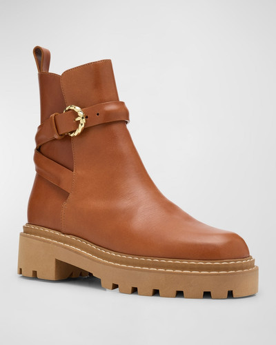 ULLA JOHNSON Lennon Leather Buckle Lug-Sole Boots outlook