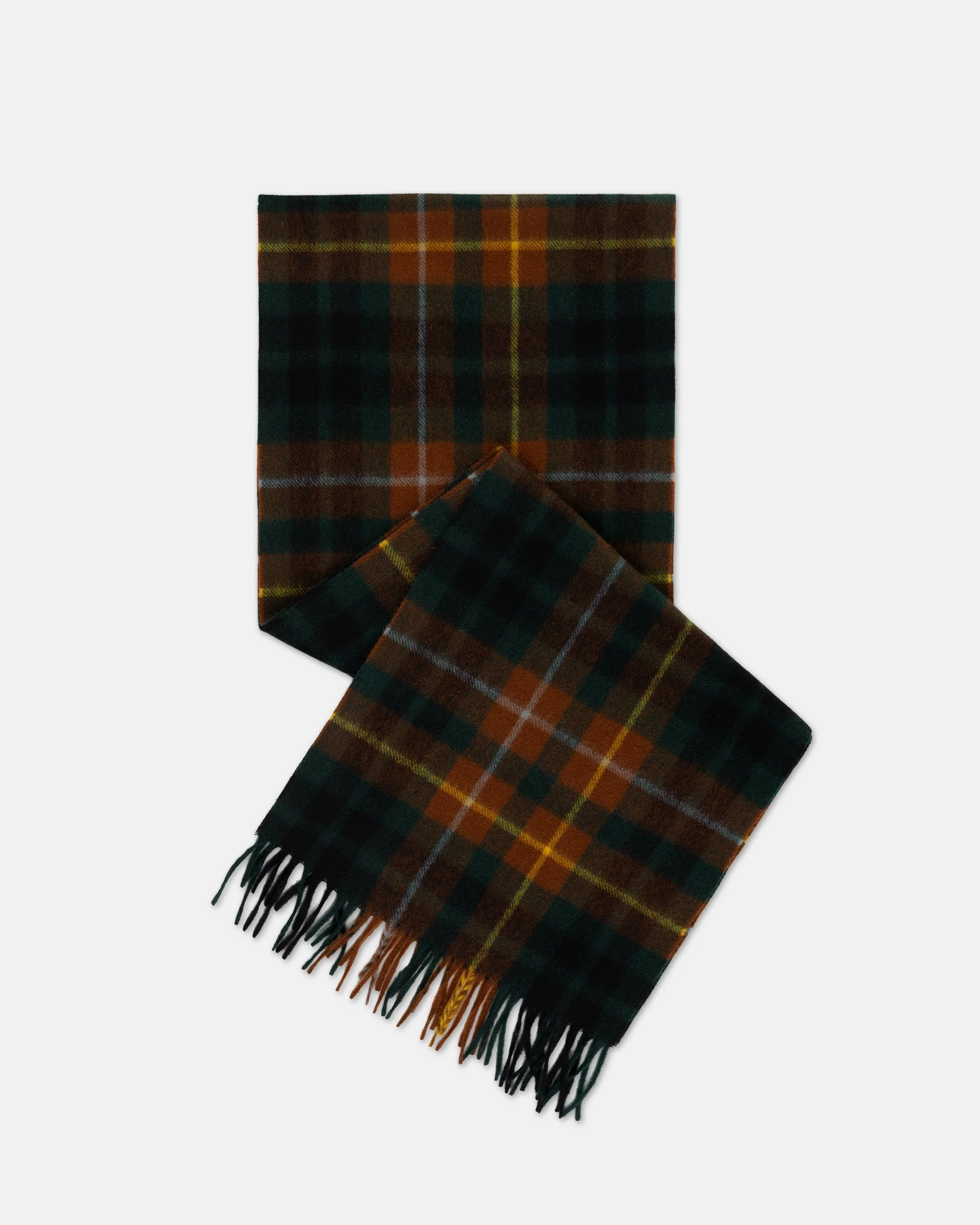 MADE-IN-ENGLAND BUCHANAN HUNTING MODERN TARTAN CASHMERE MUFFLER - 1