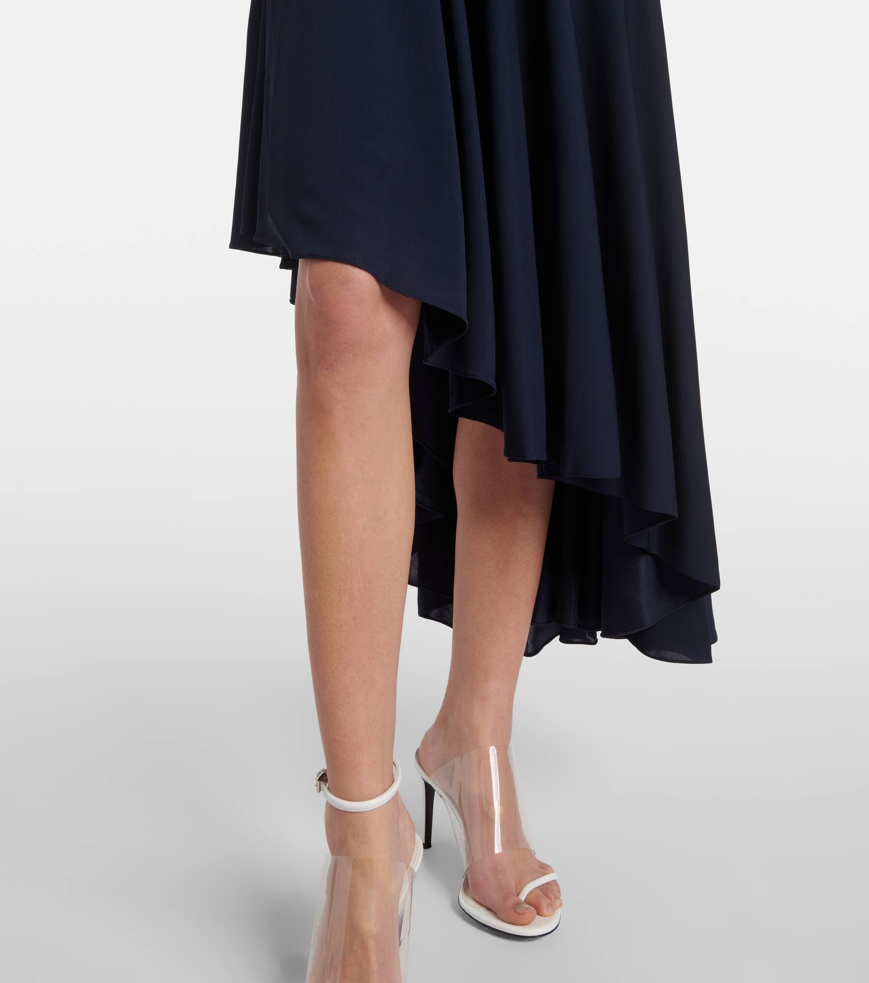 Asymmetric jersey slip dress - 5