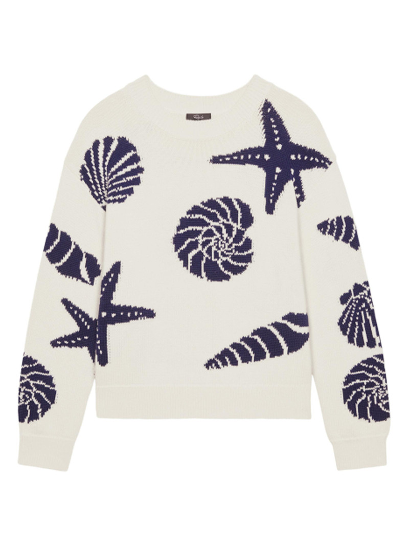 Women's Zoey Intarsia-Knit Crewneck Sweater - Seashells 1