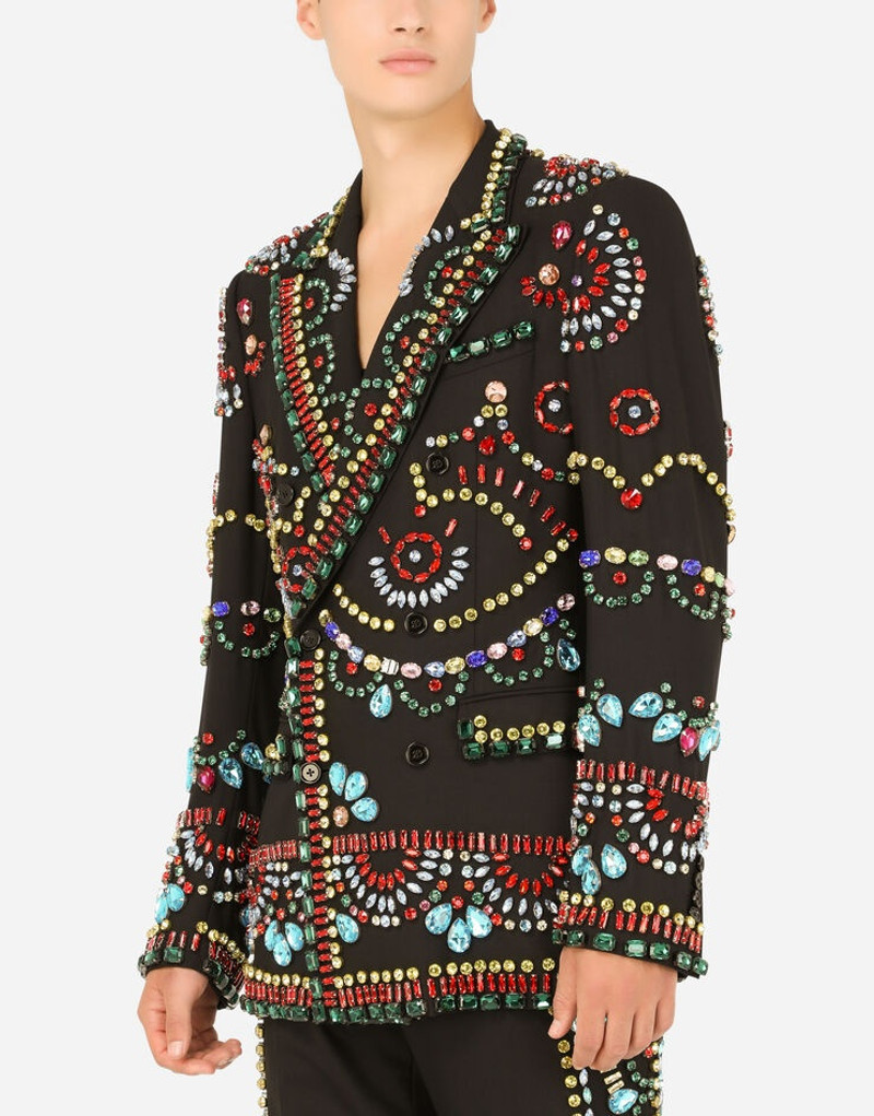 Double-breasted Sicilia-fit jacket with crystal embellishment 4