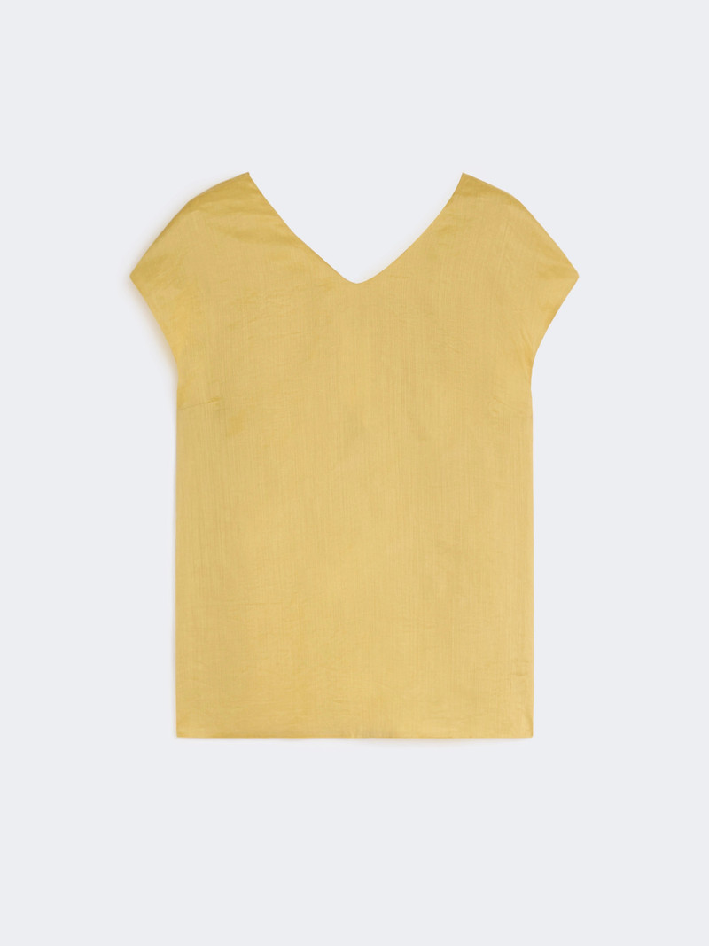 TALENTO Ramie canvas blouse - BRIGHT YELLOW 1