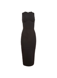 Hourglass Rib Midi Dress Black - 1