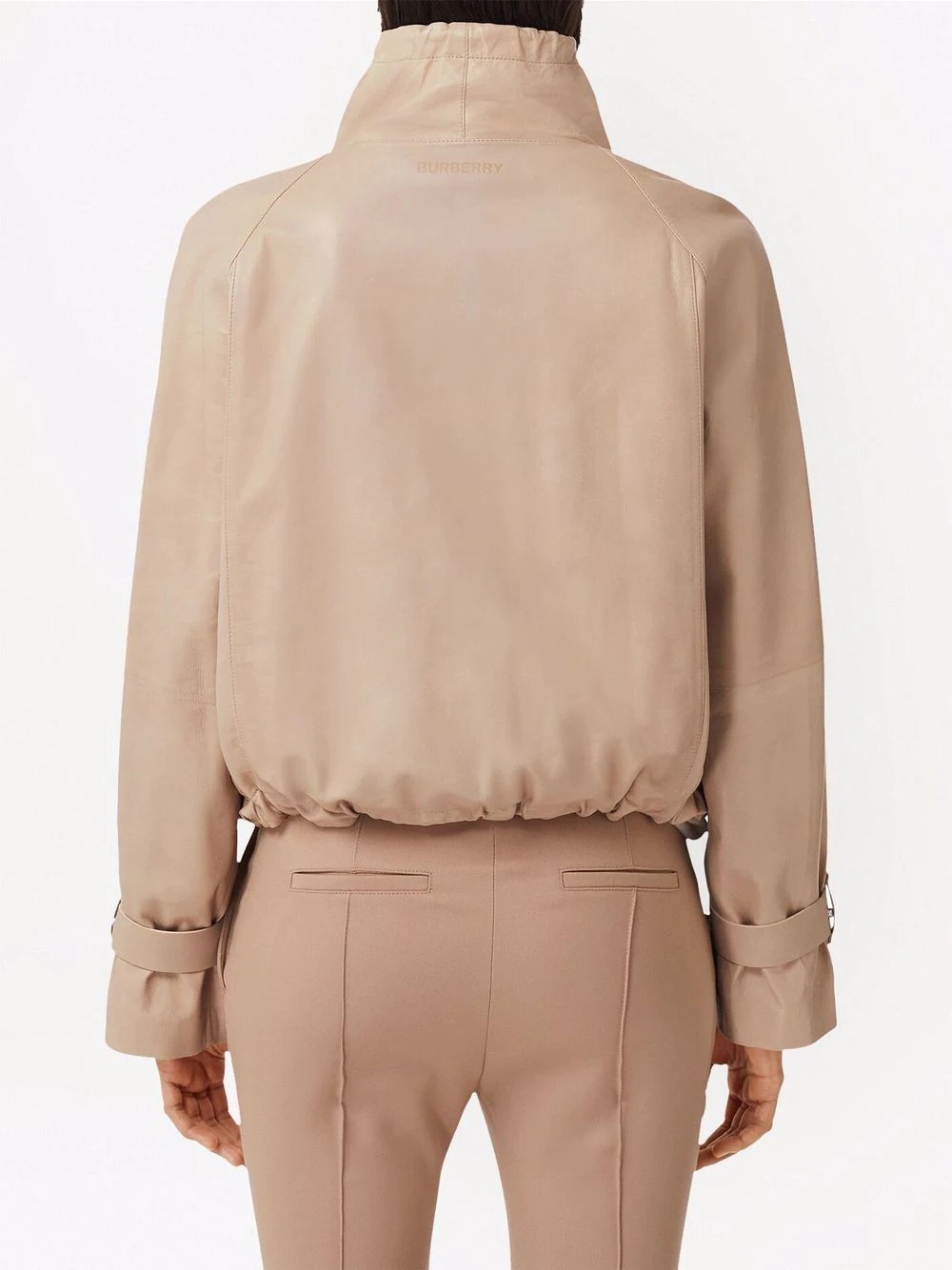 cropped leather jacket - 4