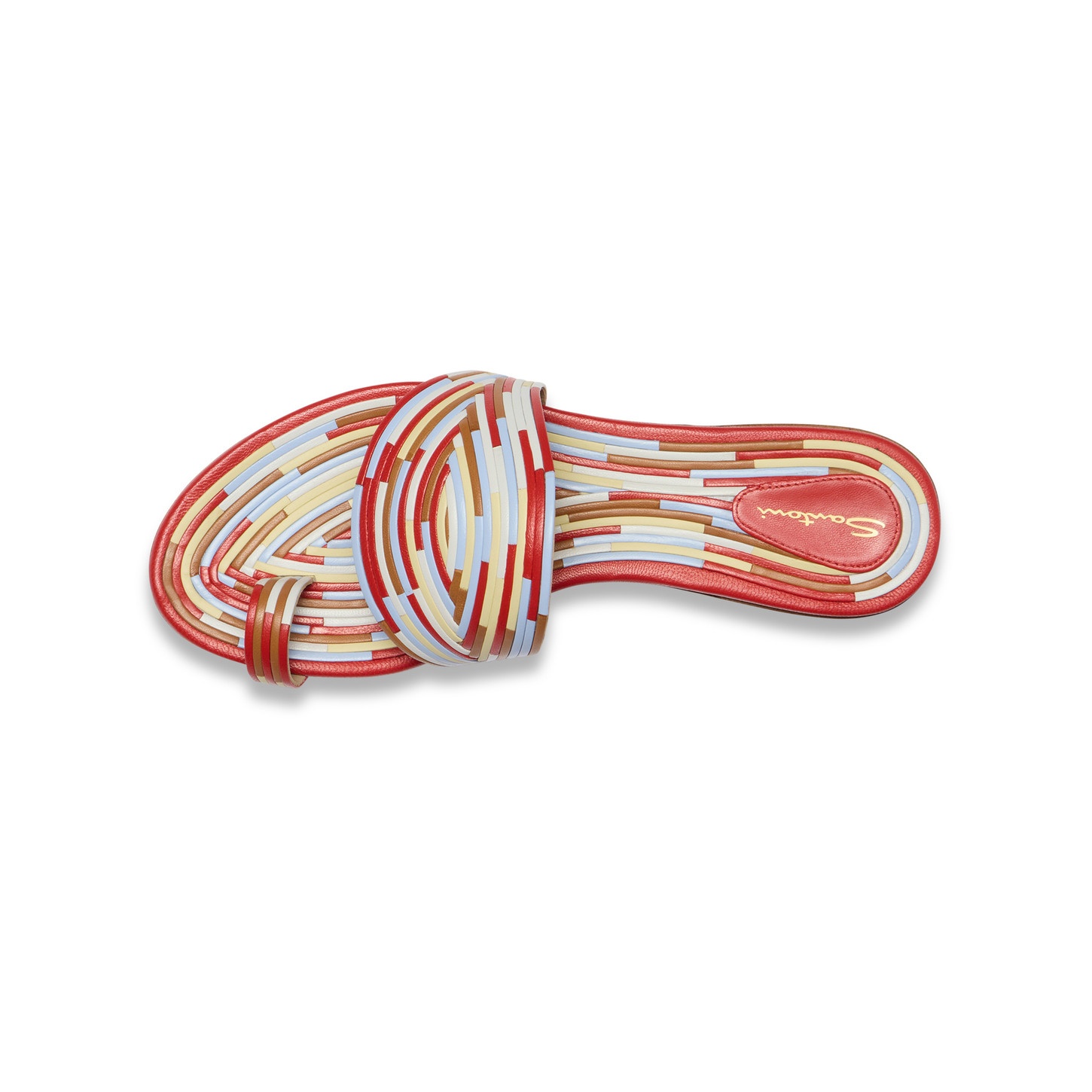 Women's multicolor leather sandal - 5