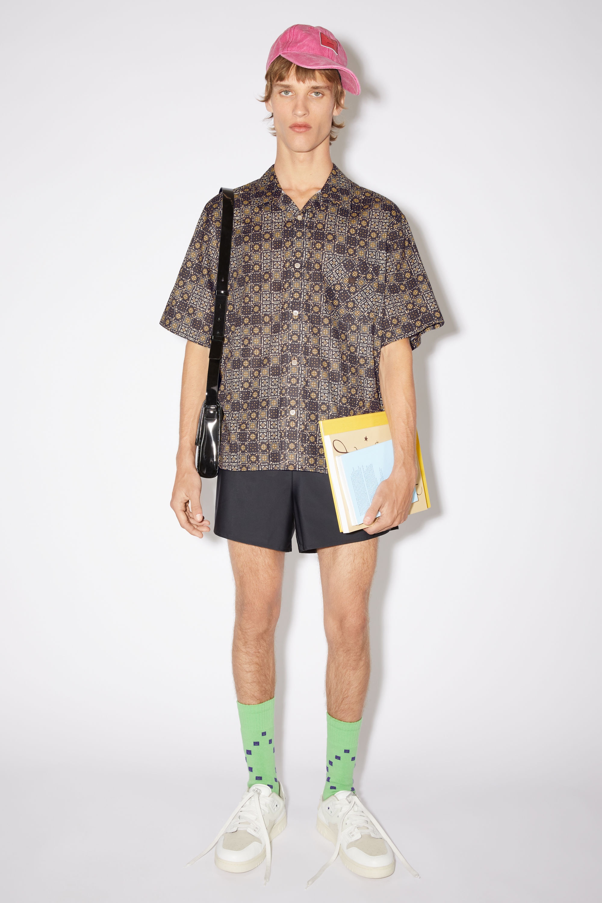Printed button-up shirt - Cacao brown/multi - 2