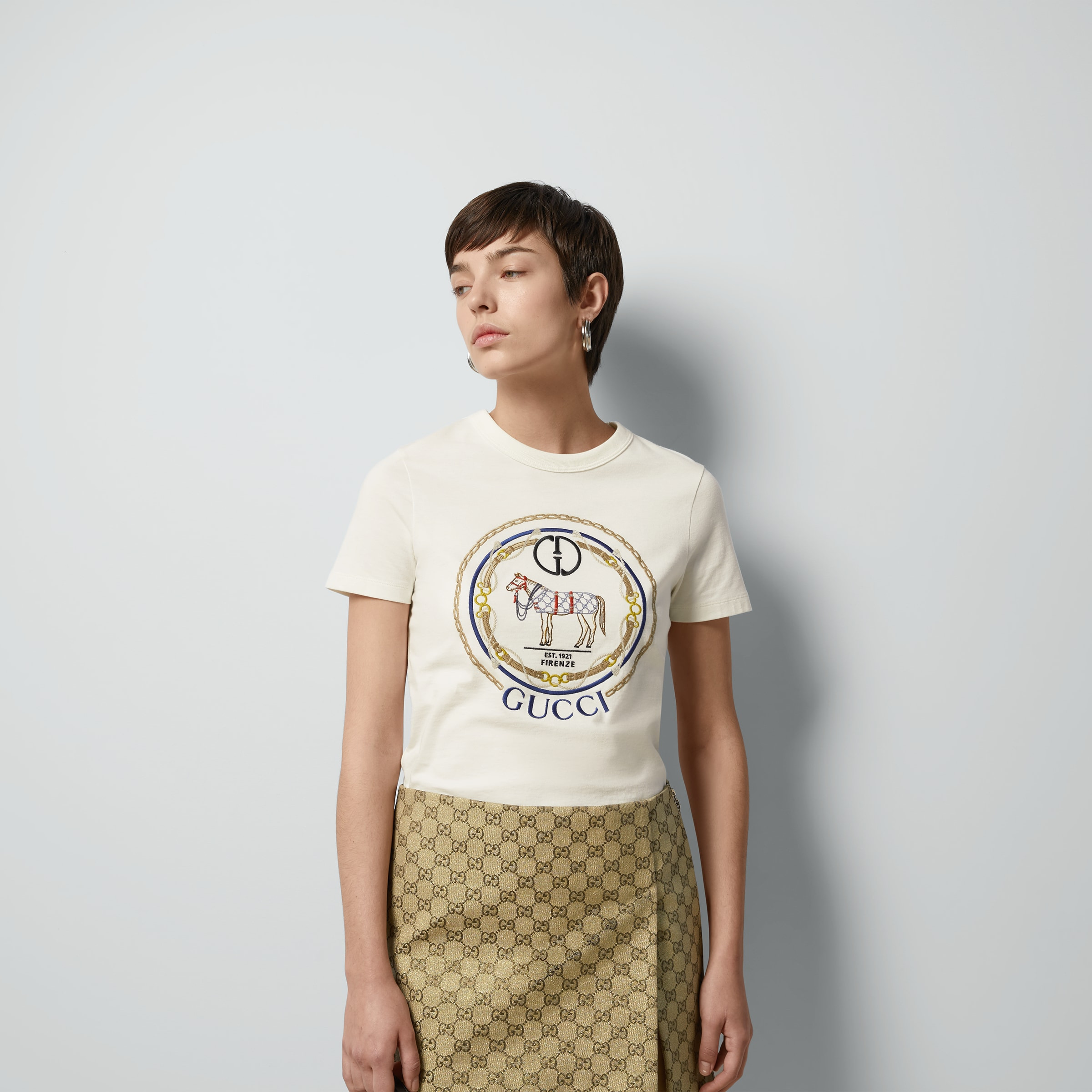 Cotton jersey T-shirt with Interlocking G - 5