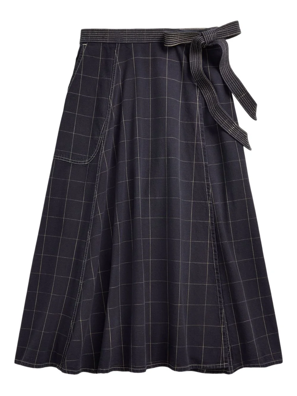 checked wrap midi skirt - 1