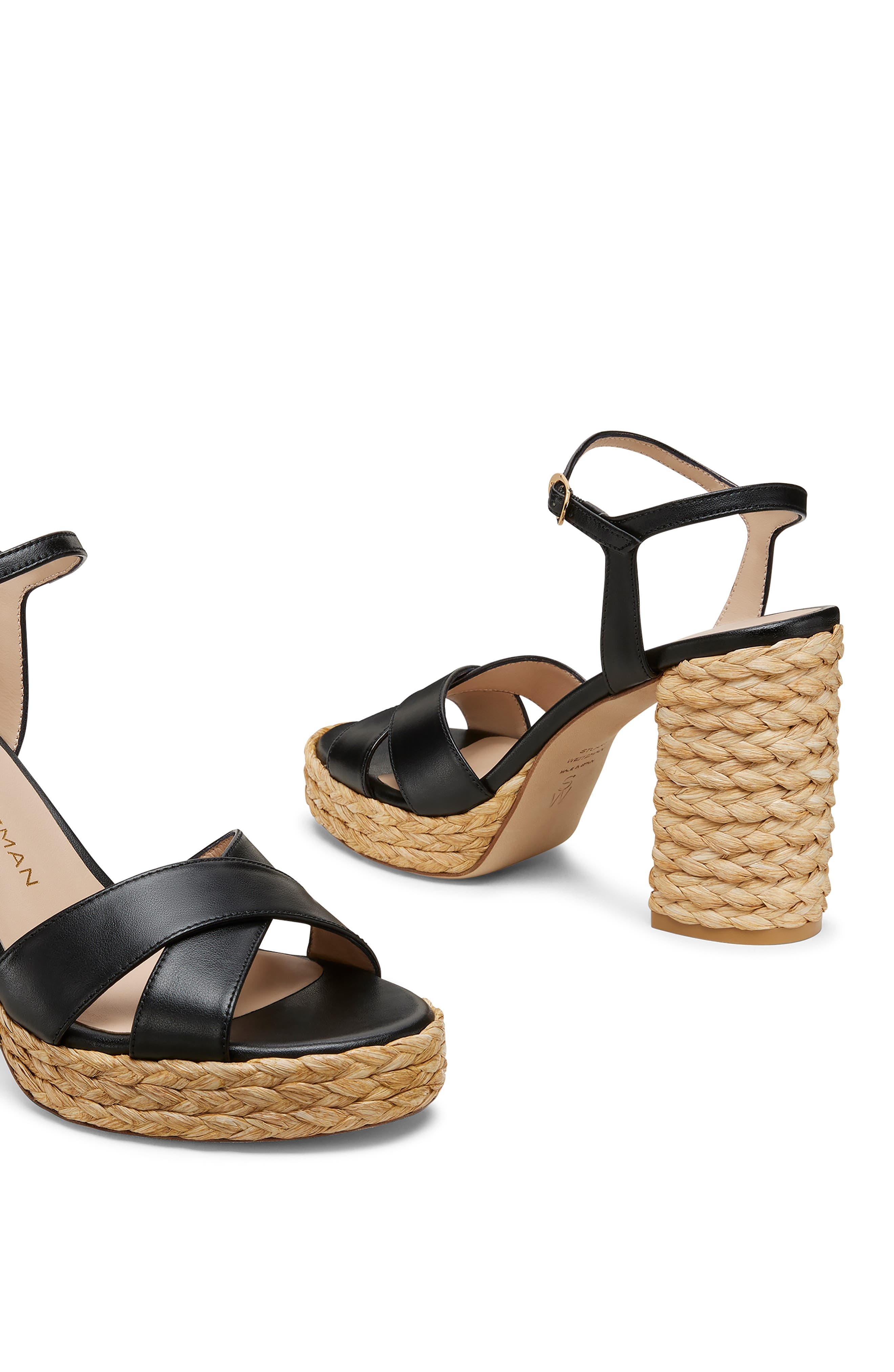 Stuart Weitzman Dayna Platform Sandal in Black/Natural at Nordstrom - 4