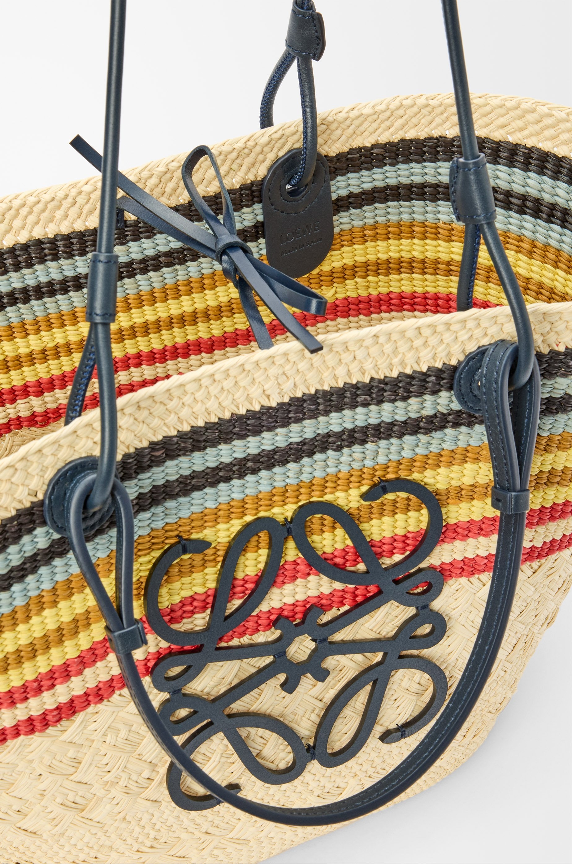 Medium Anagram basket in iraca palm and calfskin - 6