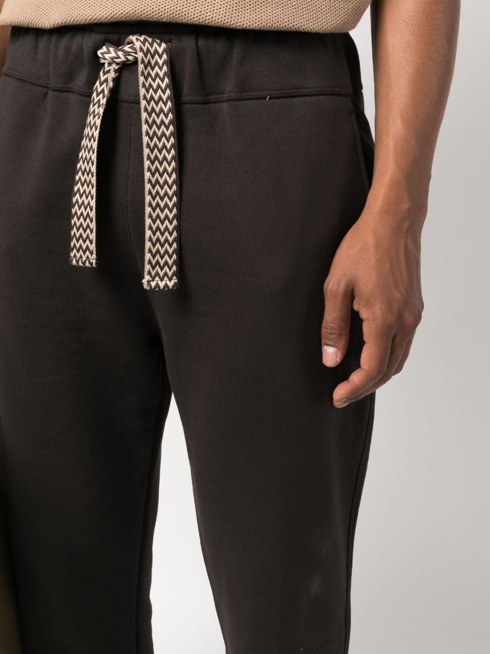 drawstring-waist cotton track pants - 5