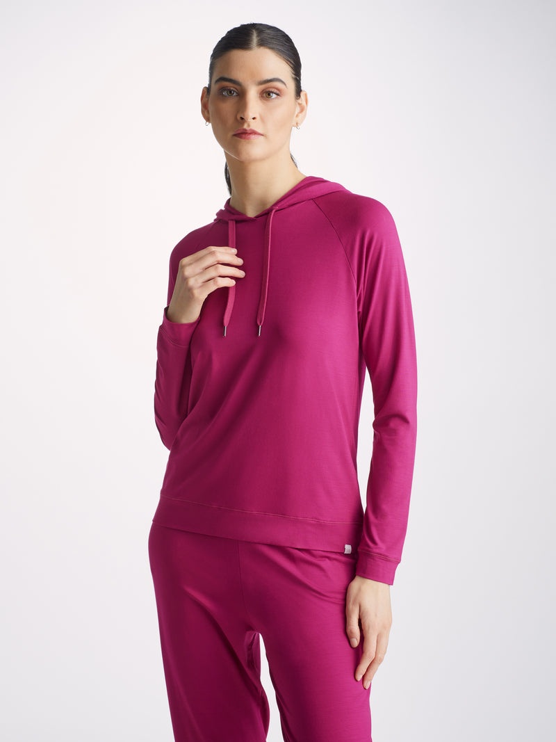 Women's Pullover Hoodie Basel Micro Modal Stretch Berry - 5
