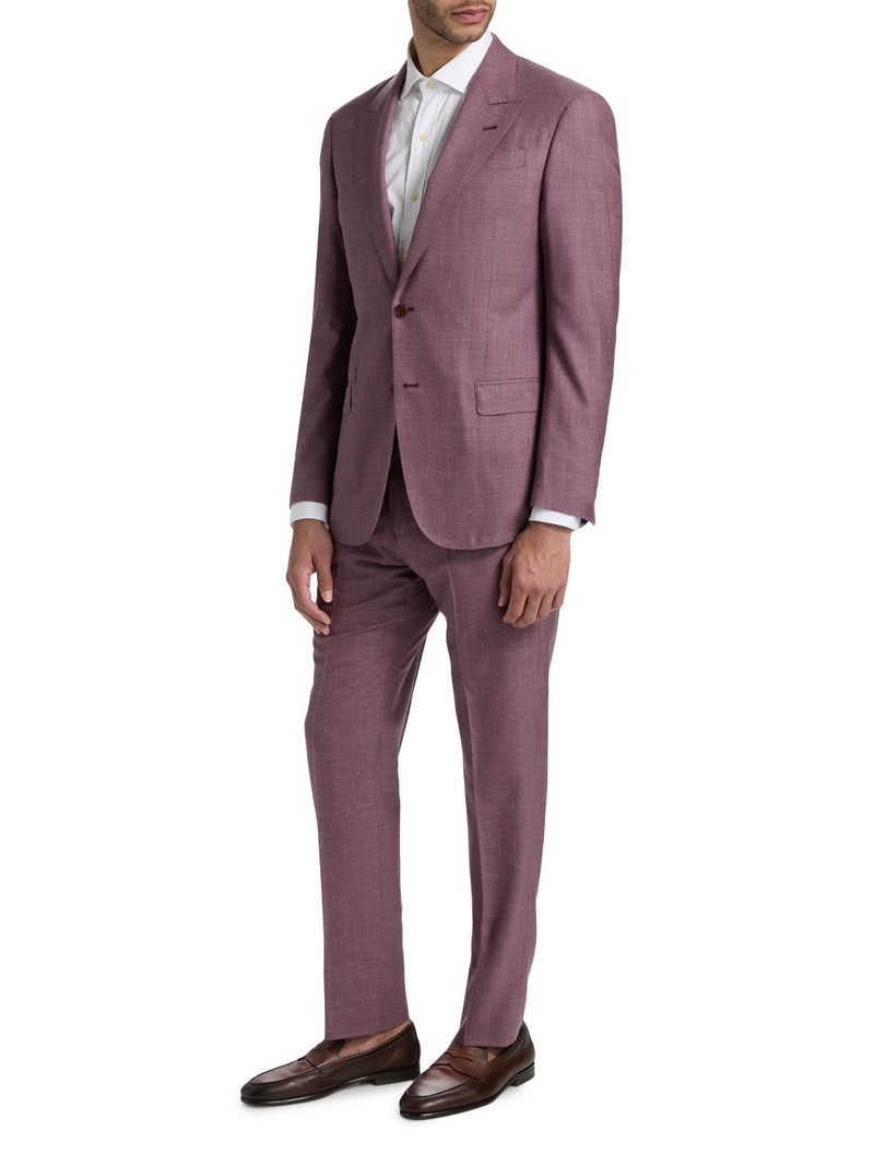 Men's Wool-Linen Peak Lapel Suit - Merlot 4