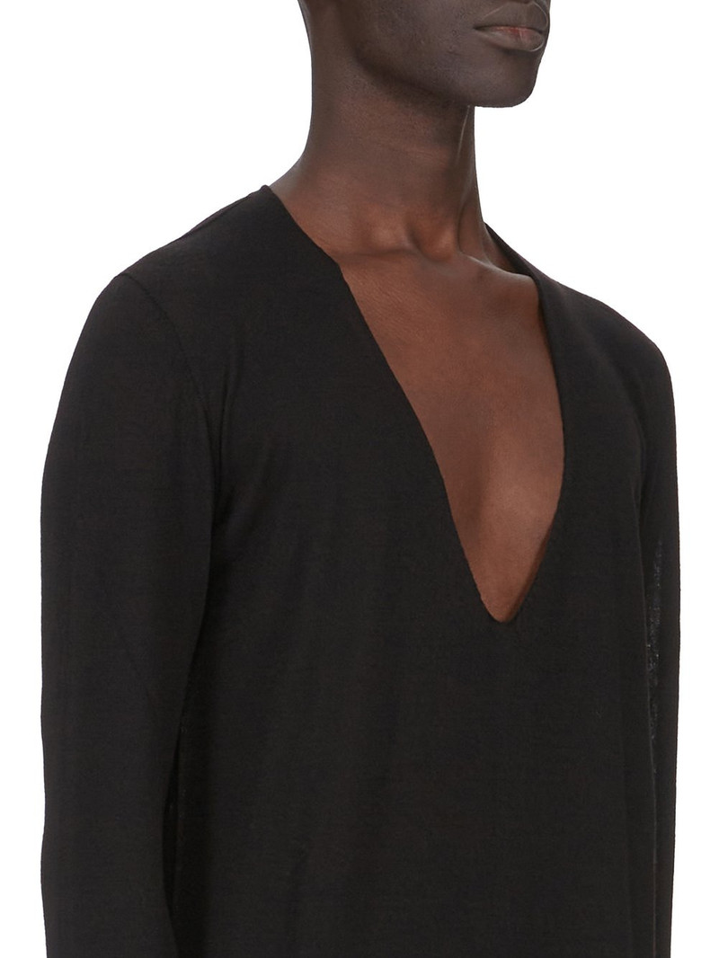 Black Temple Oversized Extreme V-Neck Sweater 4
