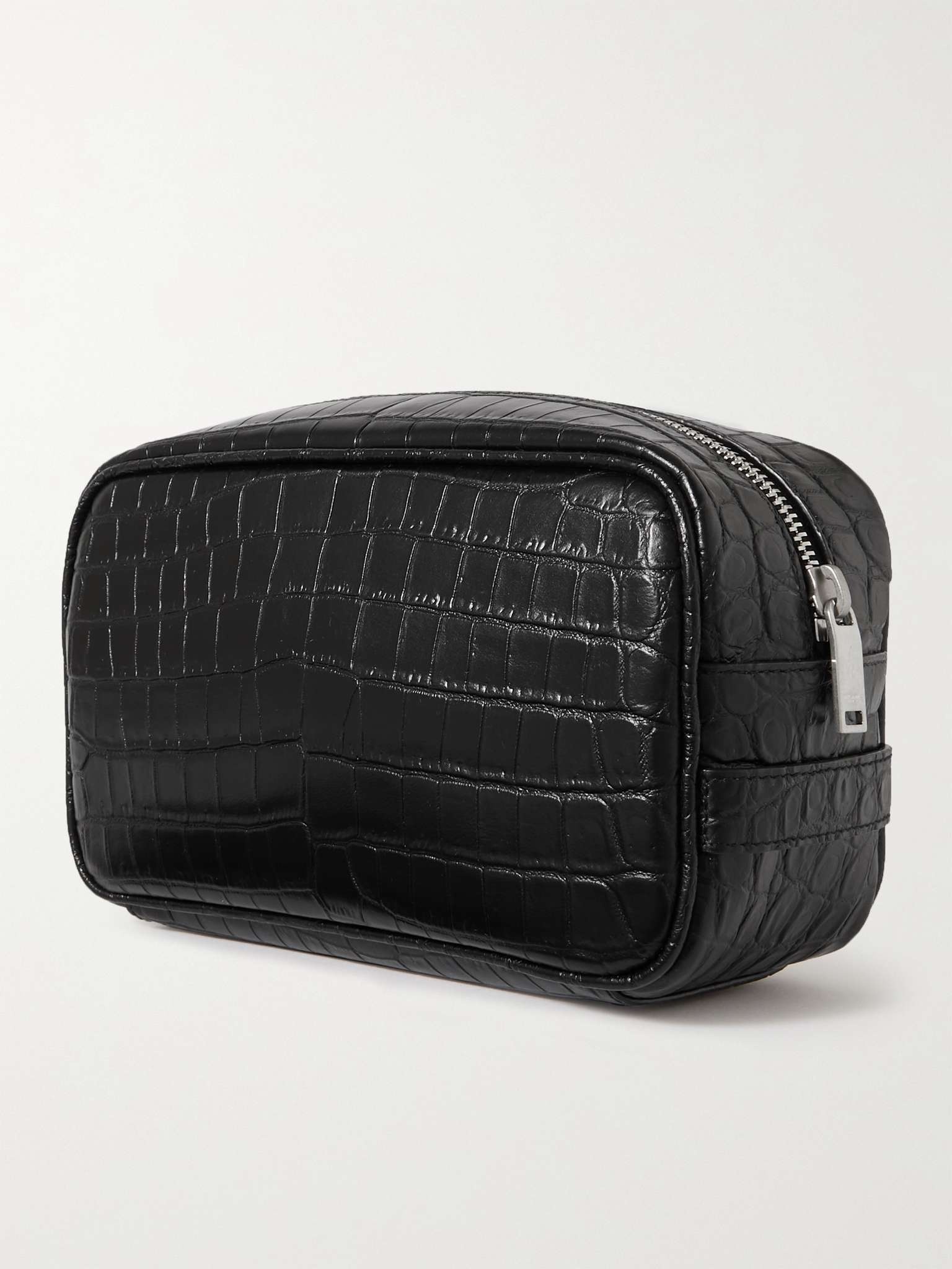 Croc-Effect Leather Wash Bag - 3