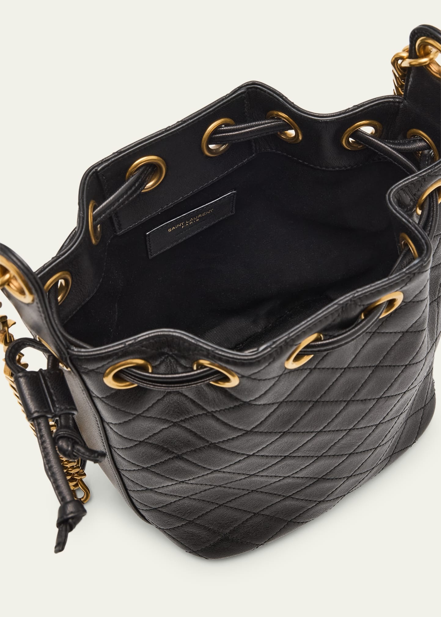 Cassandra Small YSL Bucket Bag in Quilted Leather - 4