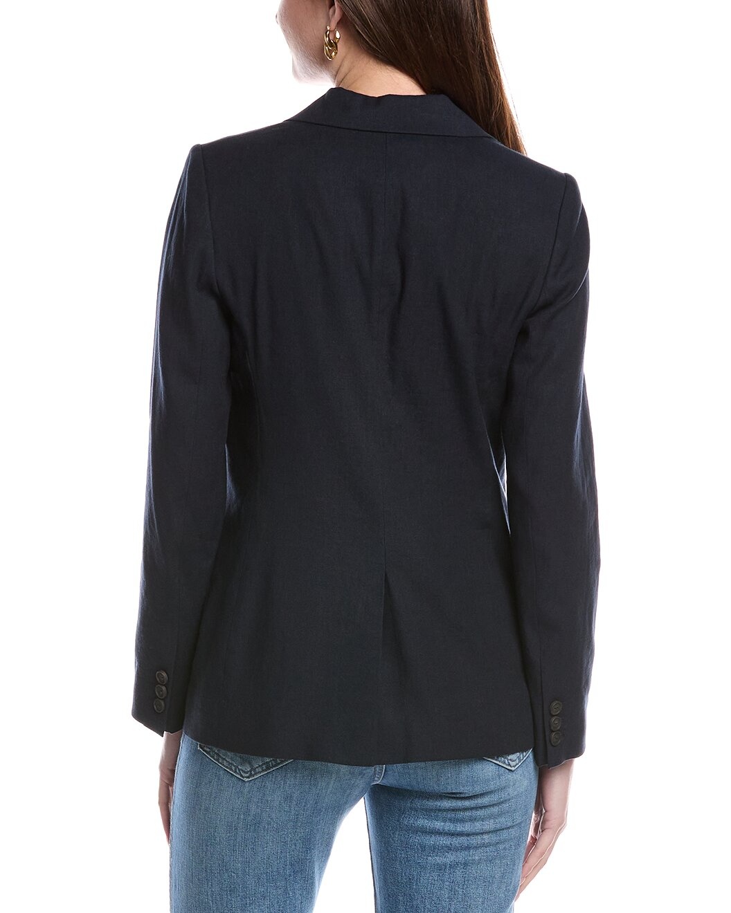 Vince Single-Breasted Linen-Blend Blazer - 2