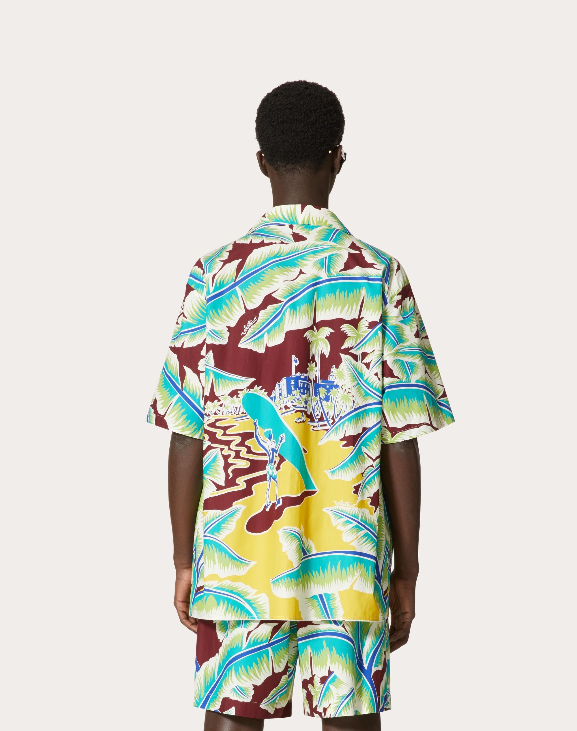 COTTON BOWLING SHIRT WITH SURF RIDER PRINT - 4