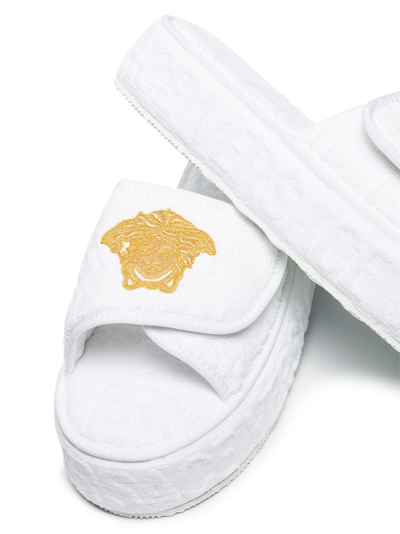 VERSACE VERS WRP PLTFRM SLPPER W GLD MEDUSA DTL outlook