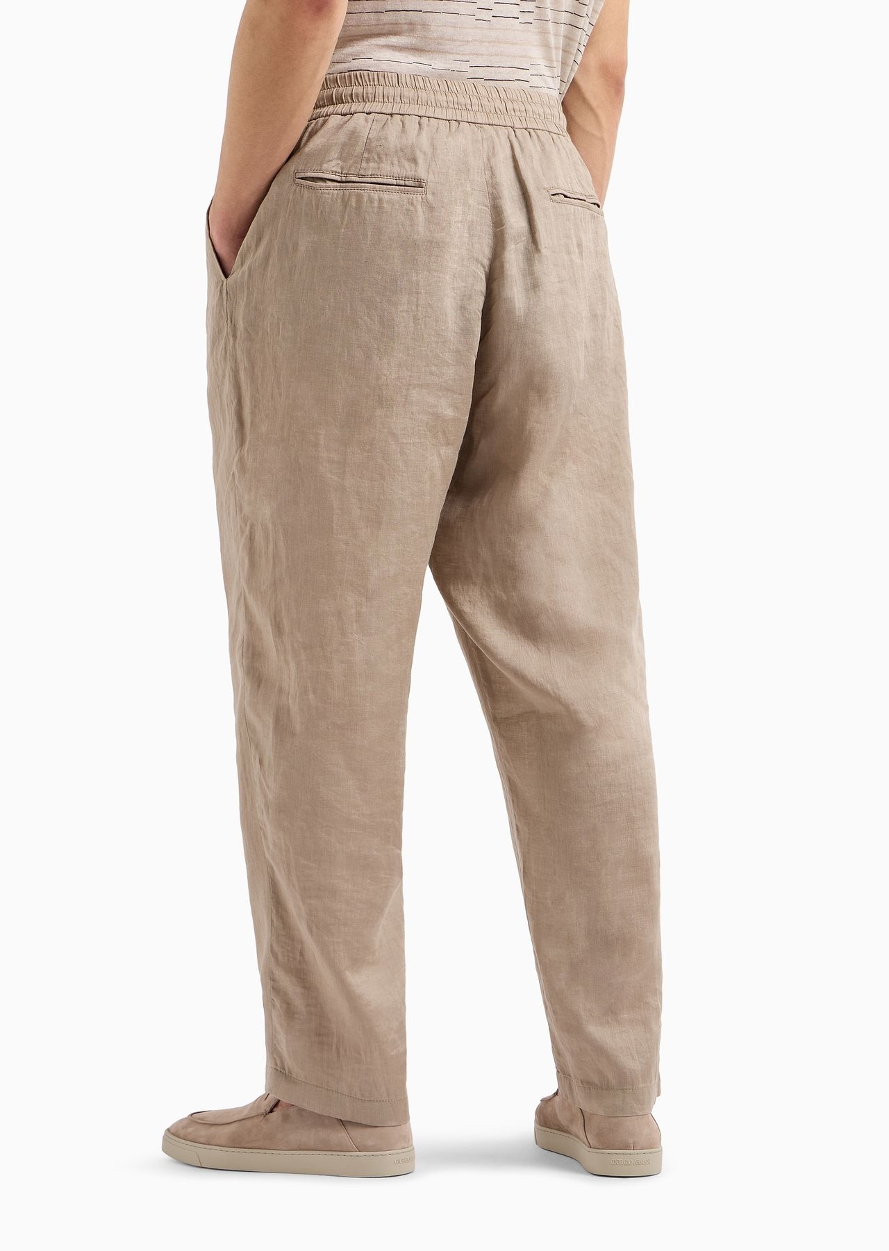 Single-pleat, linen-canvas trousers - 5