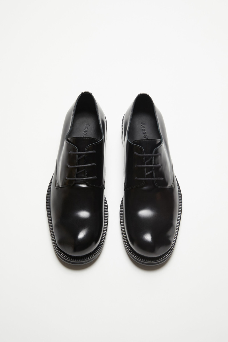 Leather derby shoes - Black/black 3