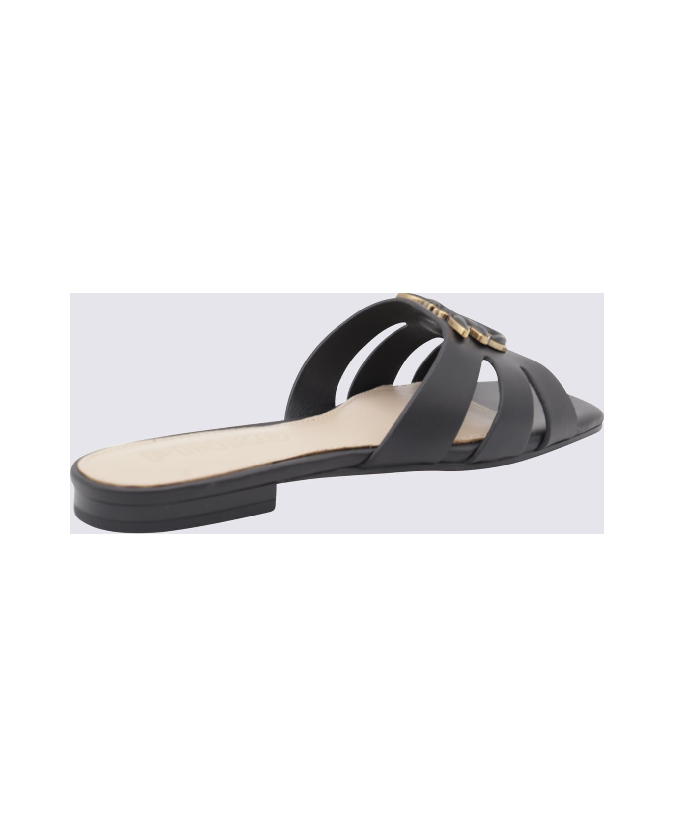 Black Leather Flats - 2