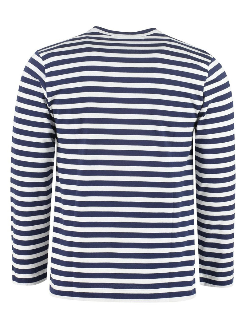 Comme des Garçons PLAY appliqué-logo striped T-shirt outlook