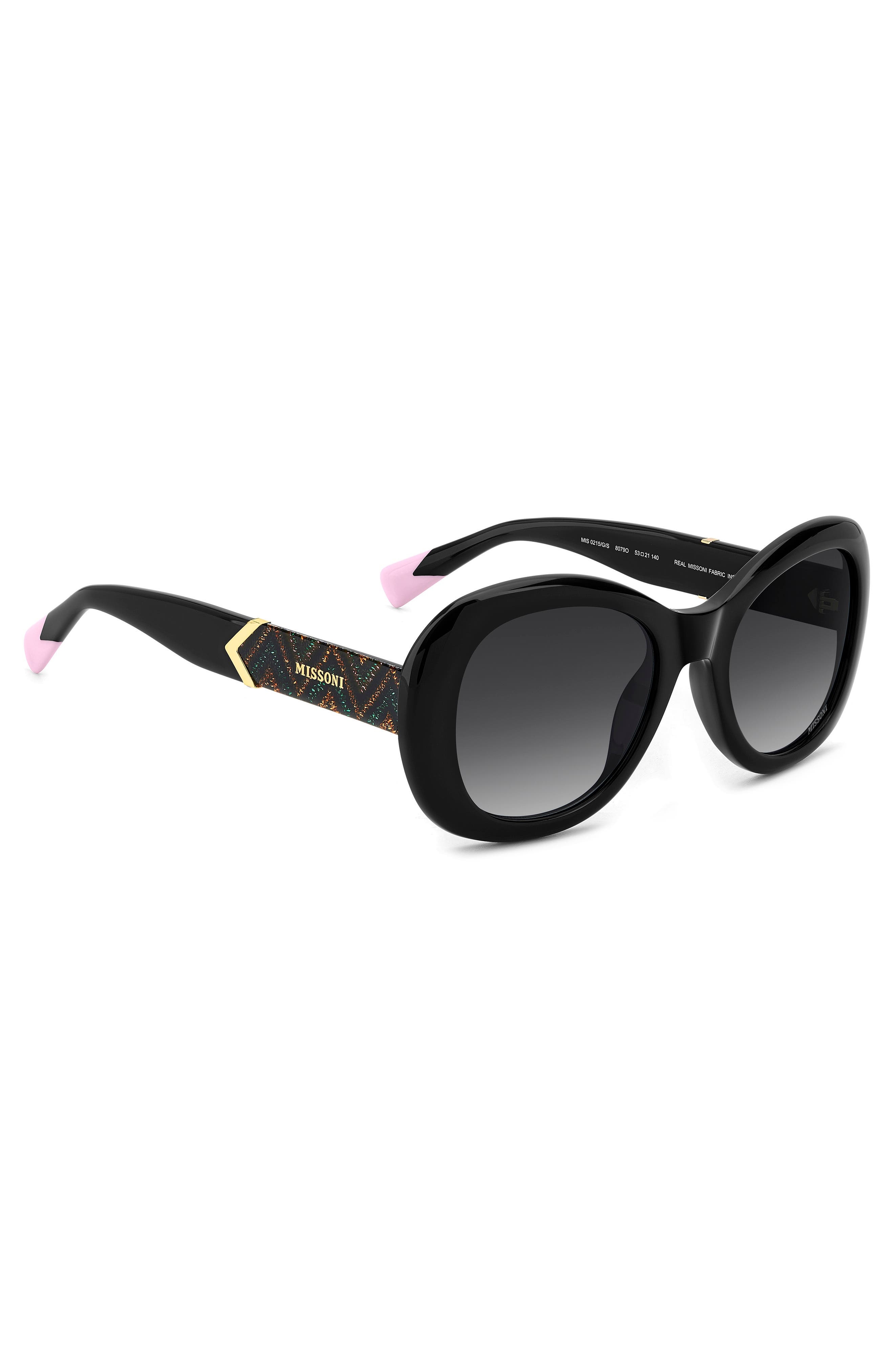 Missoni 53mm Gradient Oval Sunglasses in Black/Dark Grey Sf at Nordstrom - 4