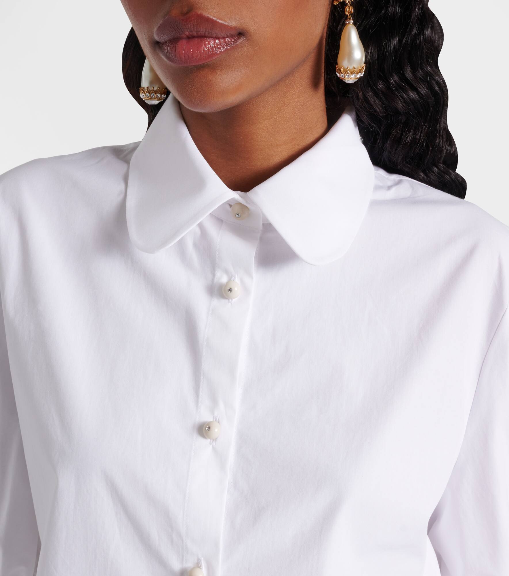 Bow-detail cotton poplin shirt - 4