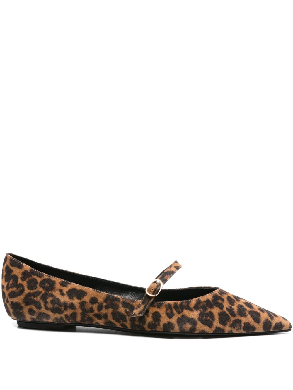 leopard print buckle flats - 1