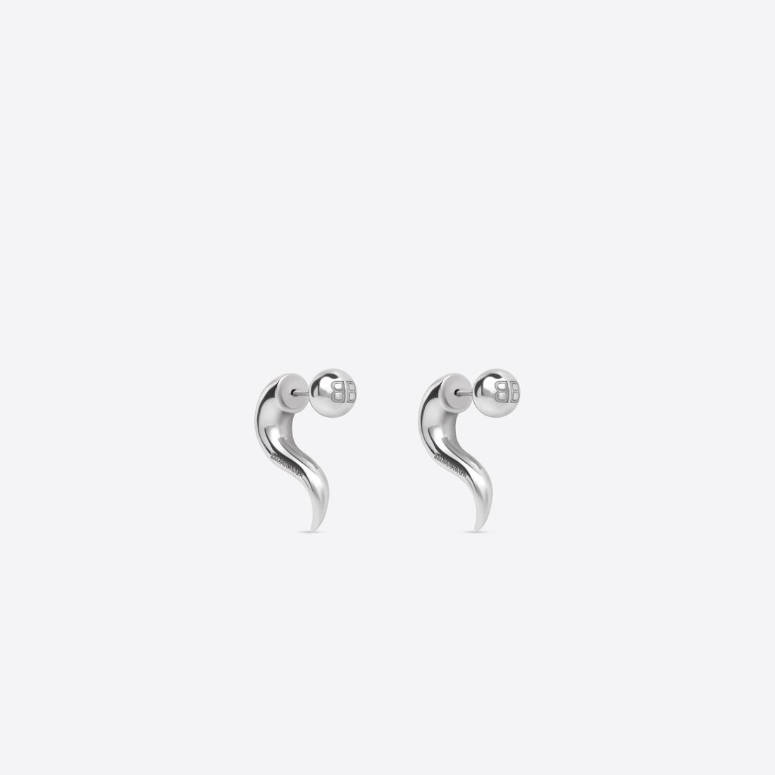 Force Horn Earrings in Silver - 1