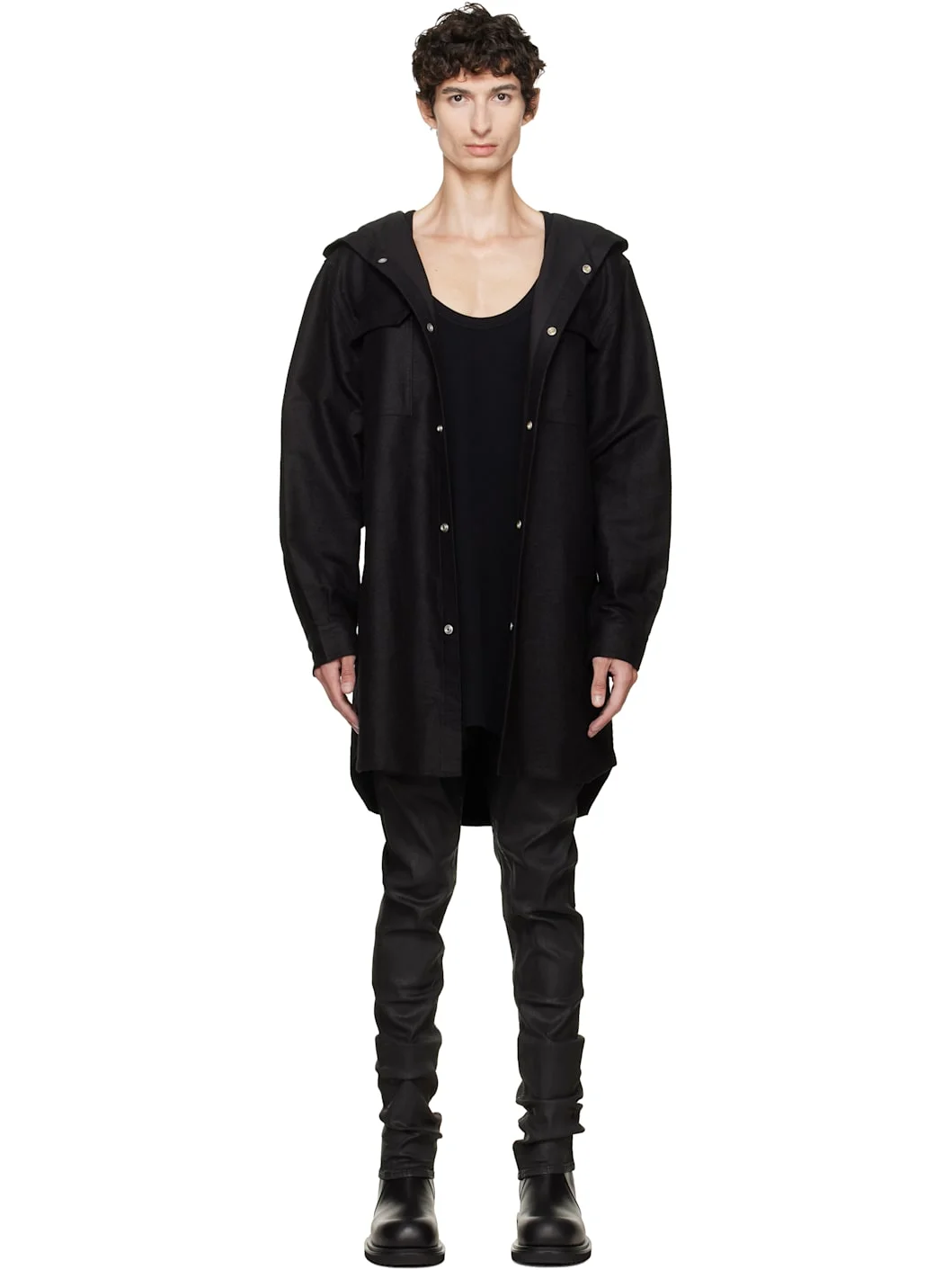 Black Tower Hooded Outershirt - 1