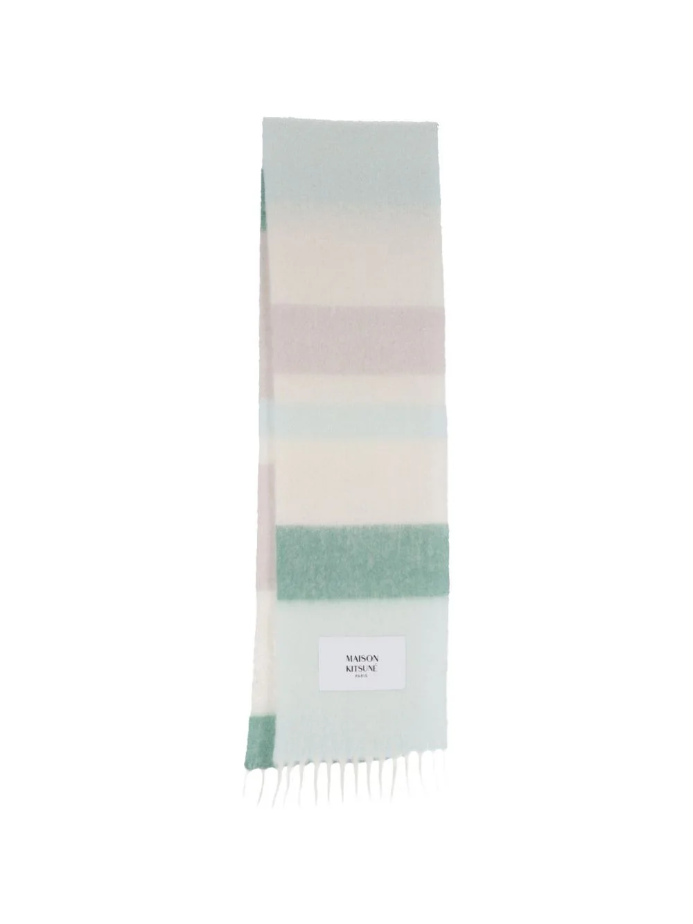 striped fringed scarf - 1