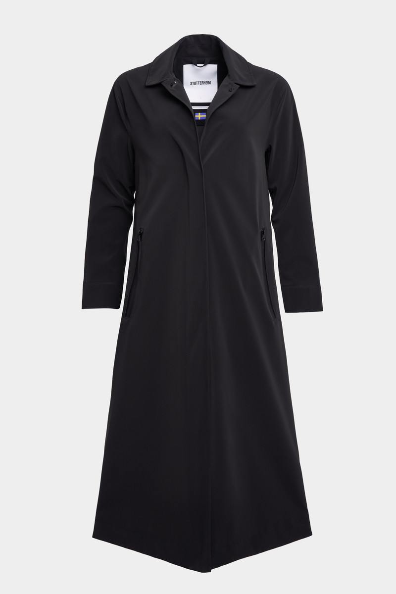 Hornstull Matte Long Raincoat Black 1