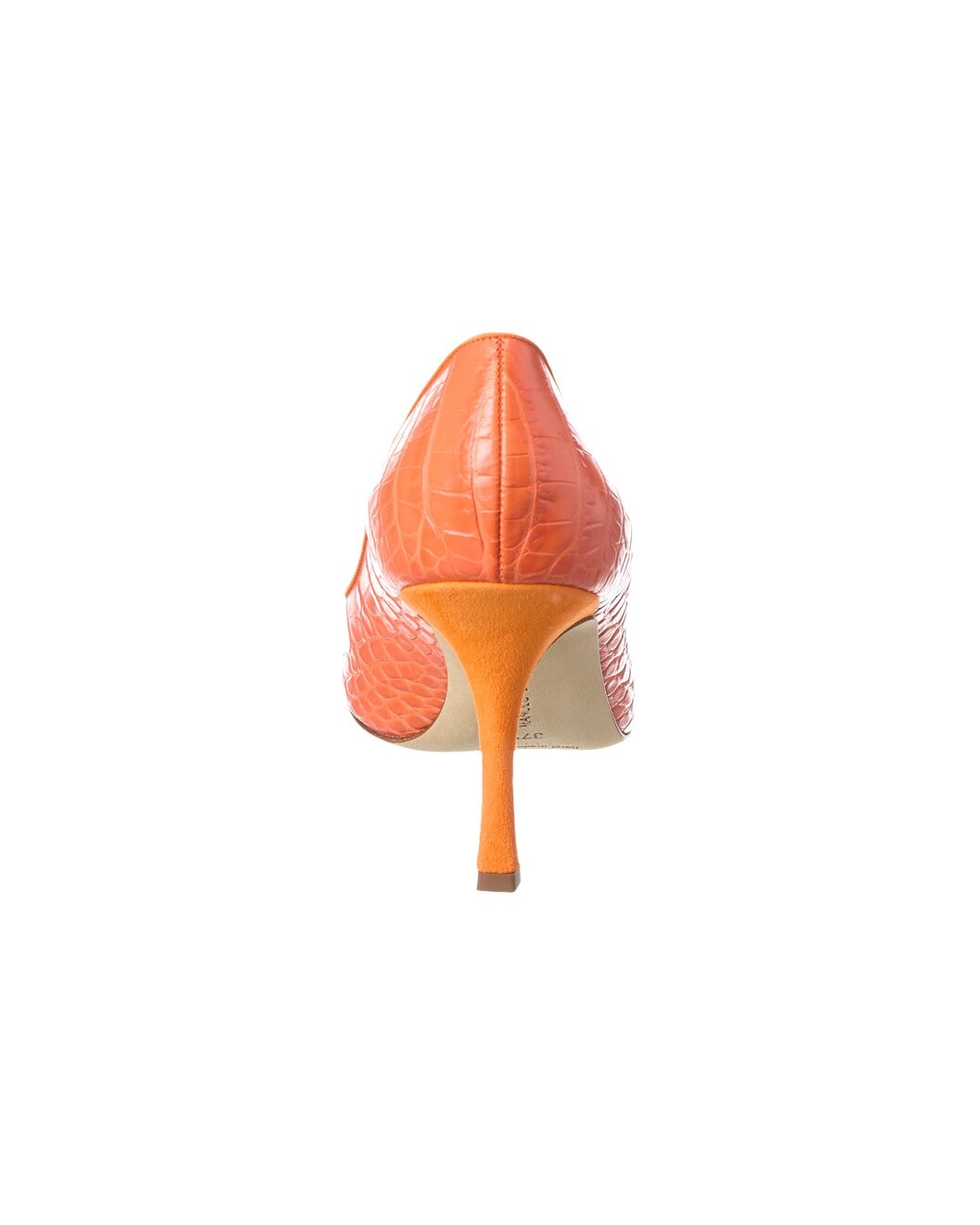 Manolo Blahnik Maysale 90 Croc-Embossed Leather & Suede Pump - 3