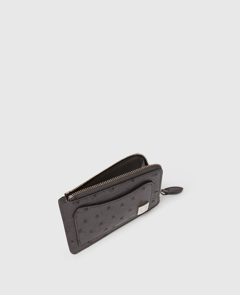Stella McCartney Ryder Ostrich Zip Cardholder outlook