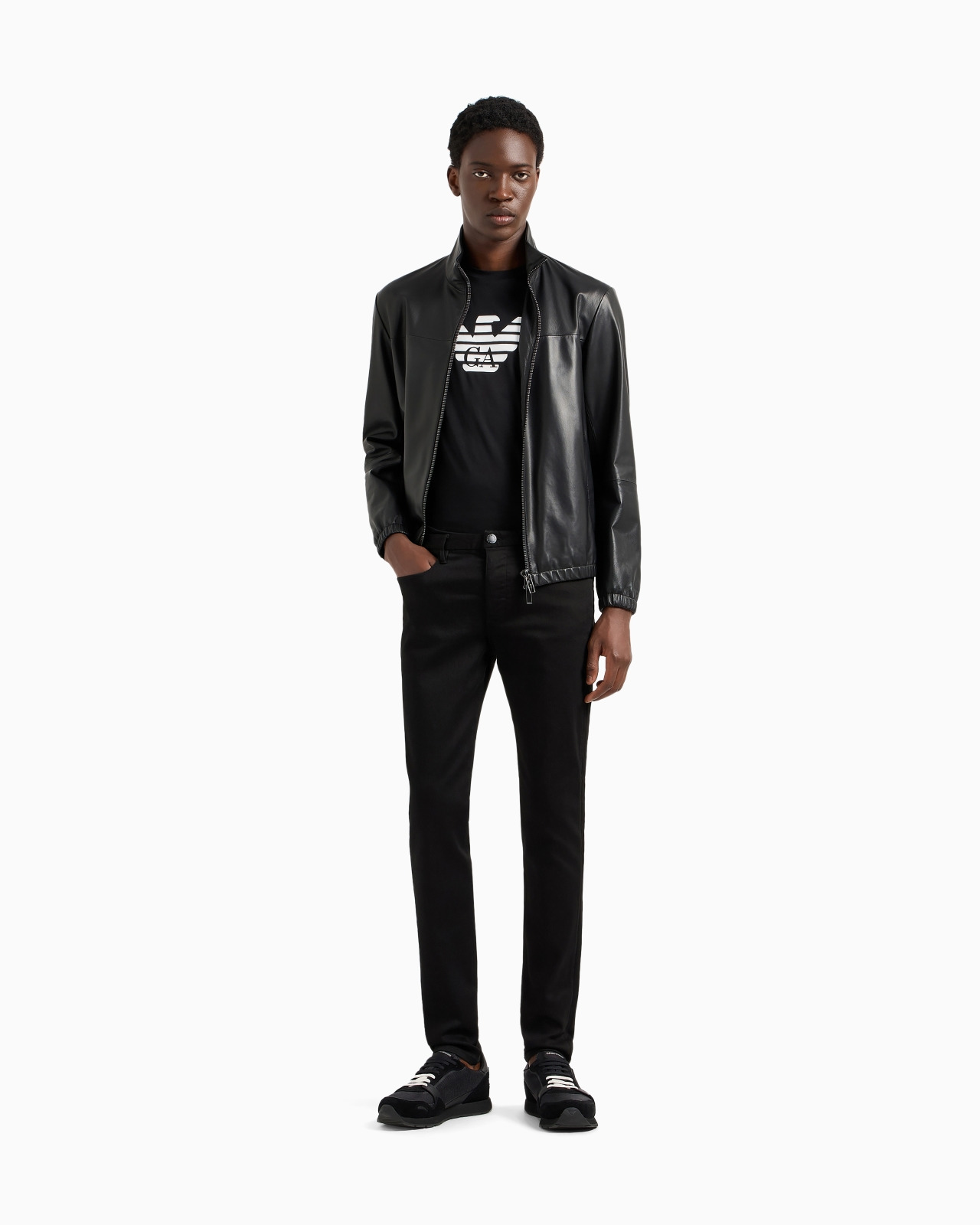 Semi-aniline nappa lambskin blouson with full-length zip - 2