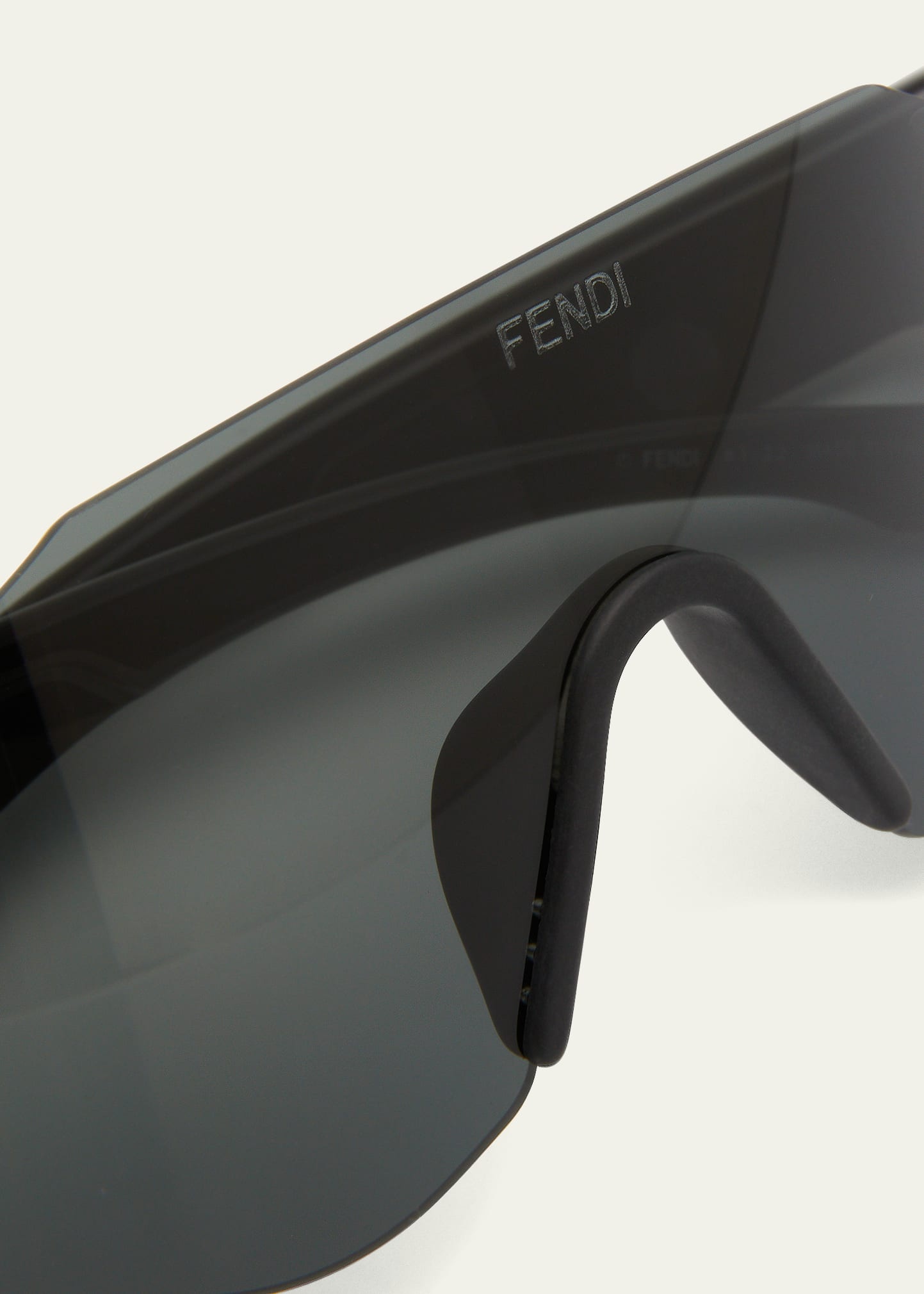 Men's FF-Logo Rimless Shield Sunglasses - 5